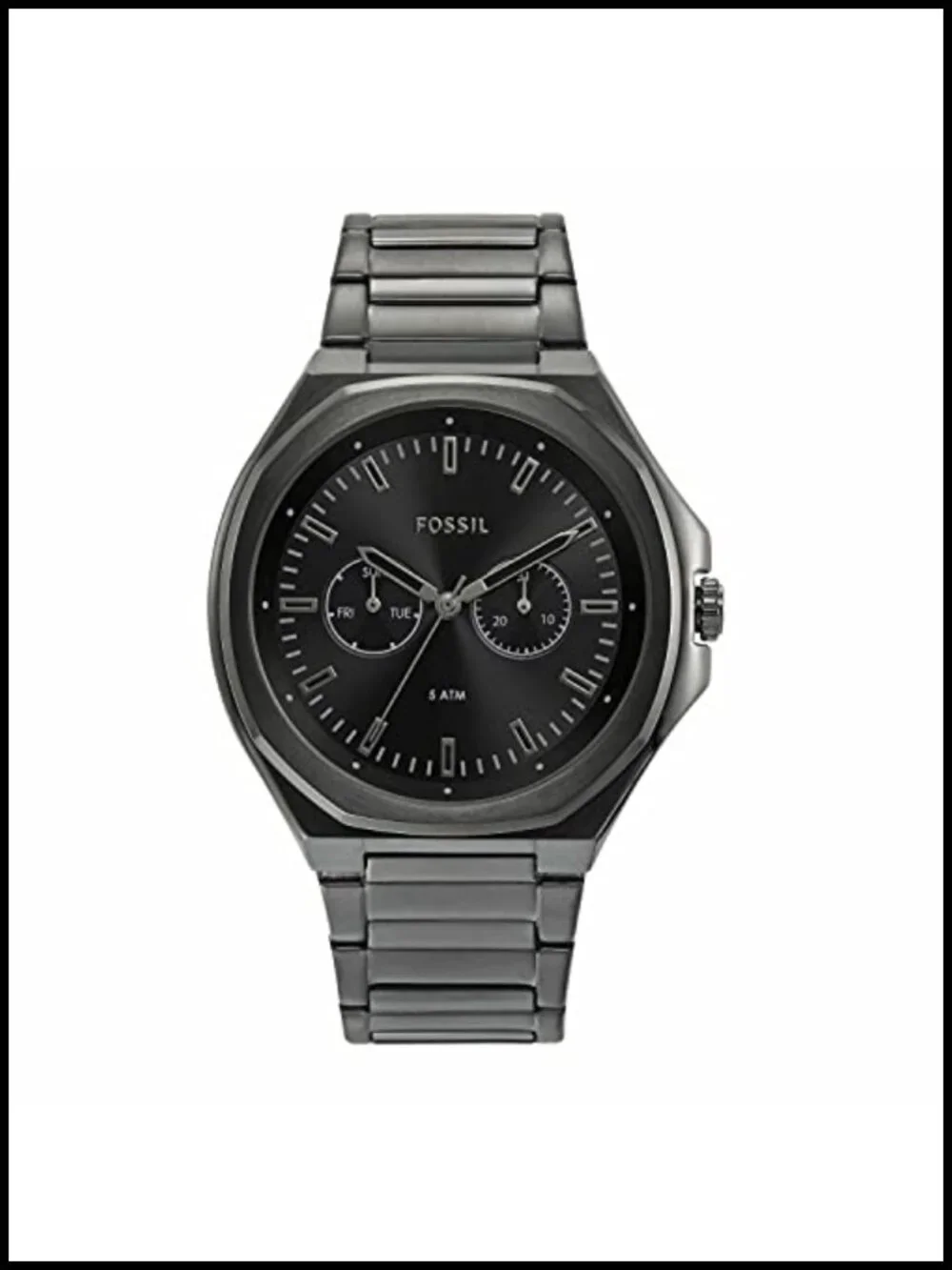 Fossil Multifunction Gunmetal Stainless Steel Watch Water Resistant